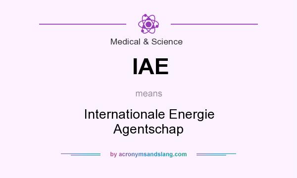 What does IAE mean? It stands for Internationale Energie Agentschap