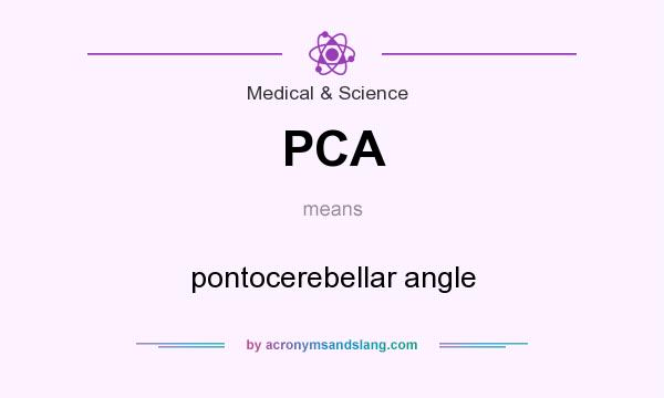 What does PCA mean? It stands for pontocerebellar angle