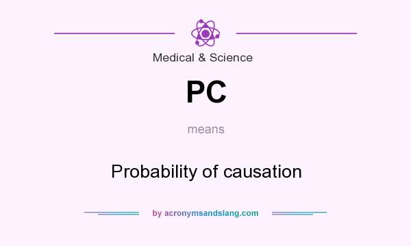 What does PC mean? It stands for Probability of causation