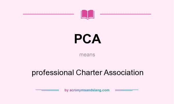 What does PCA mean? It stands for professional Charter Association