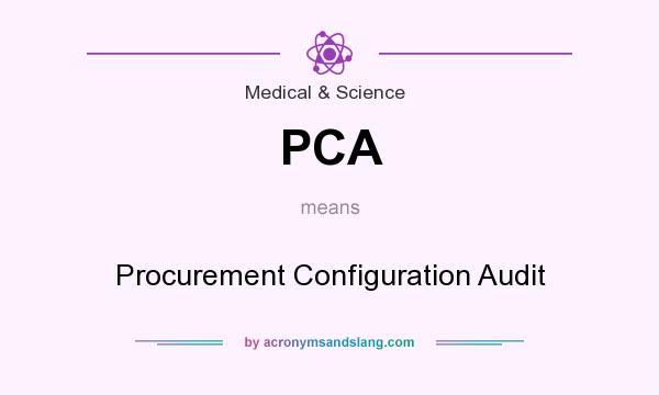 What does PCA mean? It stands for Procurement Configuration Audit