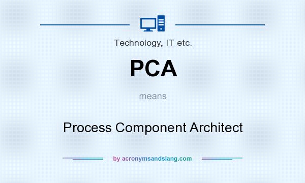 What does PCA mean? It stands for Process Component Architect