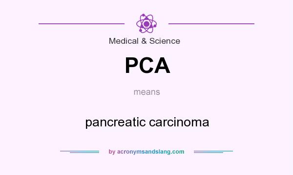 What does PCA mean? It stands for pancreatic carcinoma
