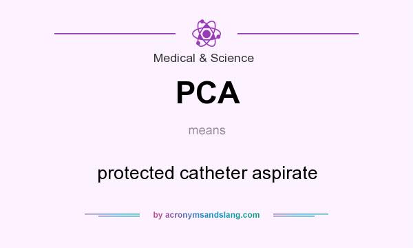 What does PCA mean? It stands for protected catheter aspirate