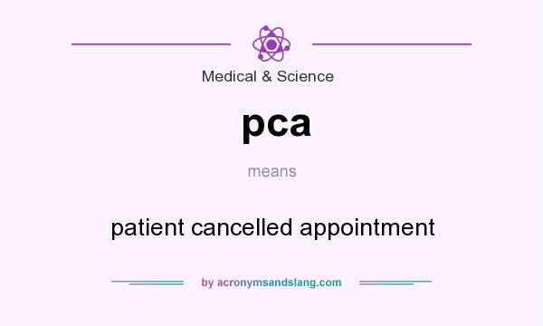 What does pca mean? It stands for patient cancelled appointment
