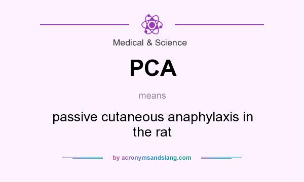 What does PCA mean? It stands for passive cutaneous anaphylaxis in the rat