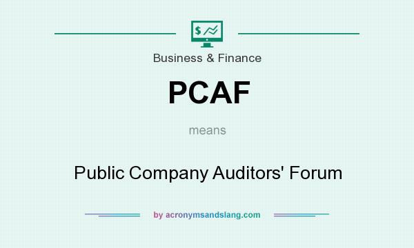 What does PCAF mean? It stands for Public Company Auditors` Forum