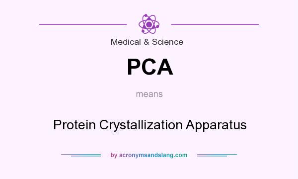 What does PCA mean? It stands for Protein Crystallization Apparatus