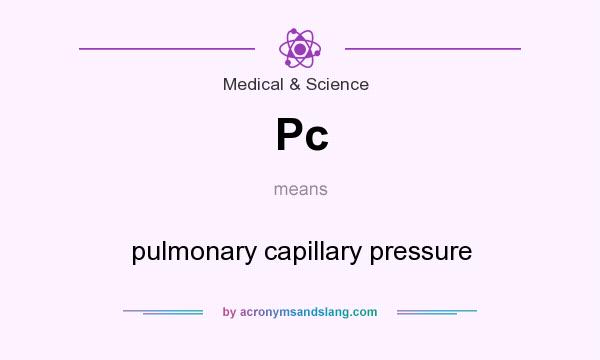 What does Pc mean? It stands for pulmonary capillary pressure