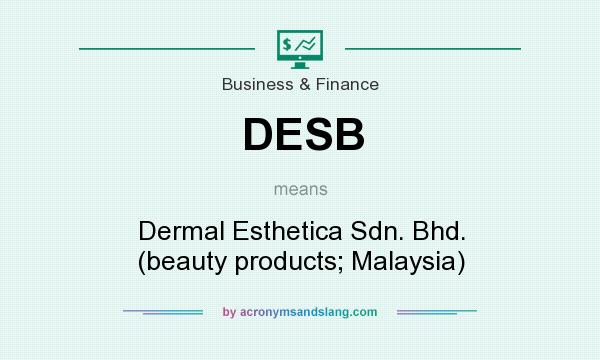 What does DESB mean? It stands for Dermal Esthetica Sdn. Bhd. (beauty products; Malaysia)