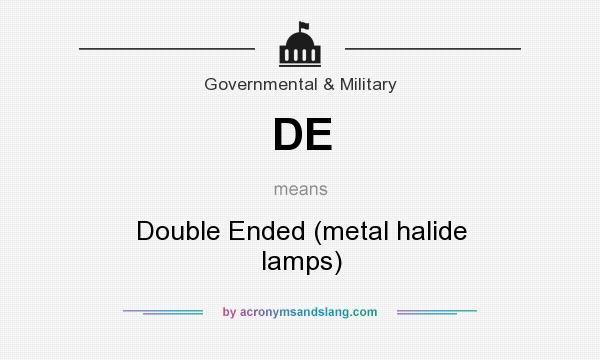 What does DE mean? It stands for Double Ended (metal halide lamps)