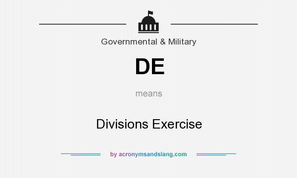 What does DE mean? It stands for Divisions Exercise
