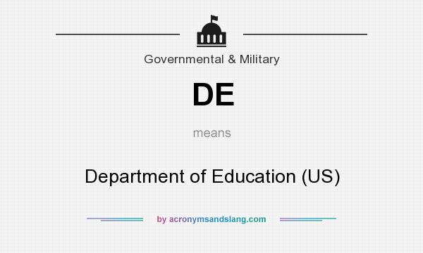 What does DE mean? It stands for Department of Education (US)