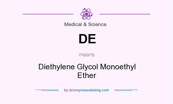 What does DE mean? It stands for Diethylene Glycol Monoethyl Ether