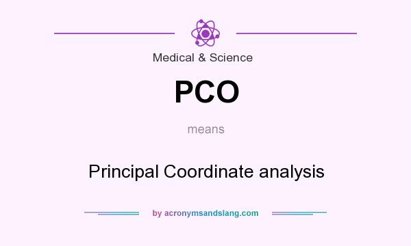 What does PCO mean? It stands for Principal Coordinate analysis