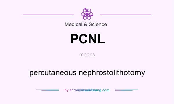 What does PCNL mean? It stands for percutaneous nephrostolithotomy