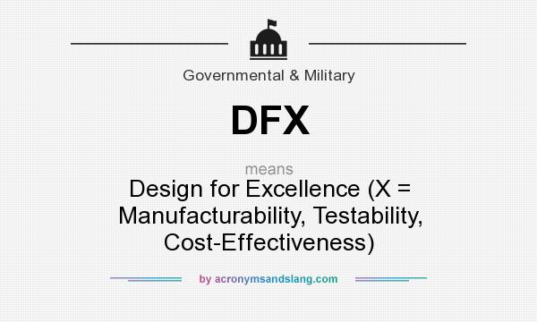 What does DFX mean? It stands for Design for Excellence (X = Manufacturability, Testability, Cost-Effectiveness)