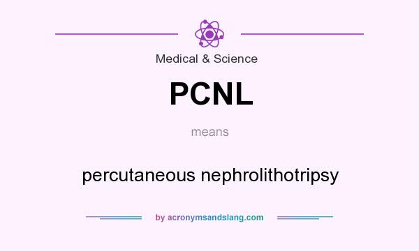 What does PCNL mean? It stands for percutaneous nephrolithotripsy
