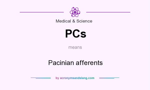 What does PCs mean? It stands for Pacinian afferents