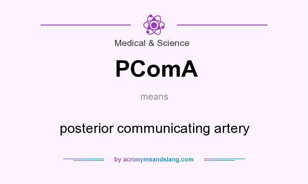 What does PComA mean? It stands for posterior communicating artery
