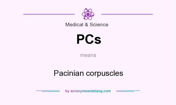 What does PCs mean? It stands for Pacinian corpuscles