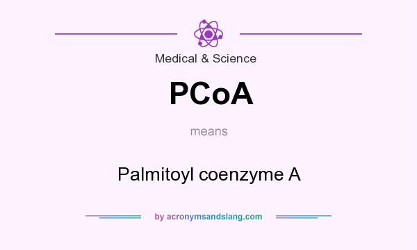 What does PCoA mean? It stands for Palmitoyl coenzyme A