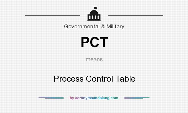 What does PCT mean? It stands for Process Control Table