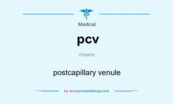 What does pcv mean? It stands for postcapillary venule