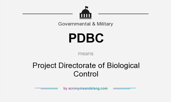 What does PDBC mean? It stands for Project Directorate of Biological Control