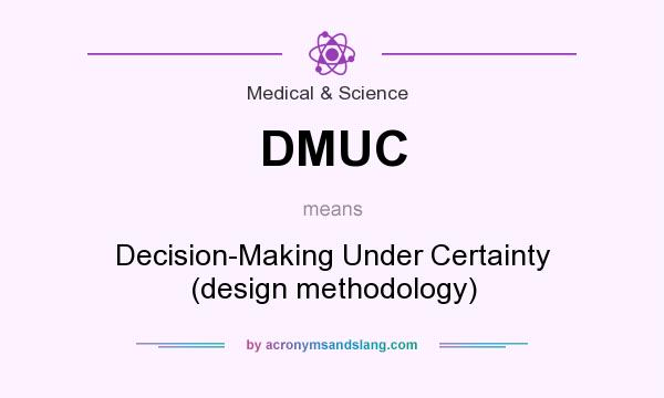What does DMUC mean? It stands for Decision-Making Under Certainty (design methodology)