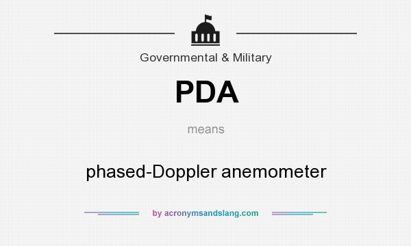 What does PDA mean? It stands for phased-Doppler anemometer