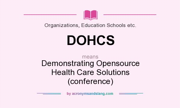 What does DOHCS mean? It stands for Demonstrating Opensource Health Care Solutions (conference)