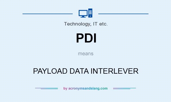 What does PDI mean? It stands for PAYLOAD DATA INTERLEVER