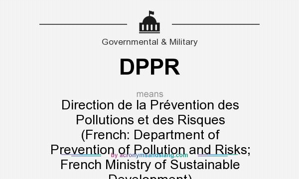 What does DPPR mean? It stands for Direction de la Prévention des Pollutions et des Risques (French: Department of Prevention of Pollution and Risks; French Ministry of Sustainable Development)