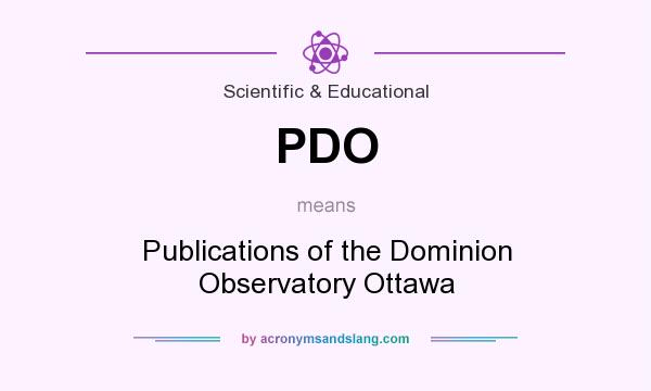 What does PDO mean? It stands for Publications of the Dominion Observatory Ottawa