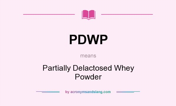 What does PDWP mean? It stands for Partially Delactosed Whey Powder
