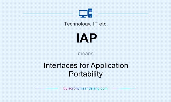 What does IAP mean? It stands for Interfaces for Application Portability
