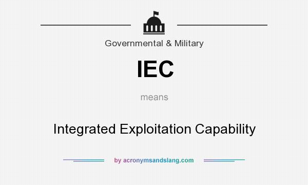 What does IEC mean? It stands for Integrated Exploitation Capability