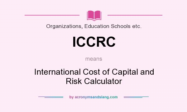 What does ICCRC mean? It stands for International Cost of Capital and Risk Calculator