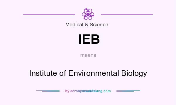 What does IEB mean? It stands for Institute of Environmental Biology
