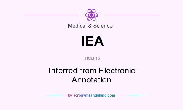 What does IEA mean? It stands for Inferred from Electronic Annotation