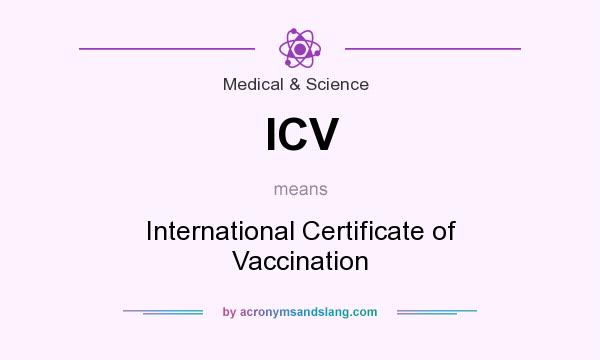What does ICV mean? It stands for International Certificate of Vaccination