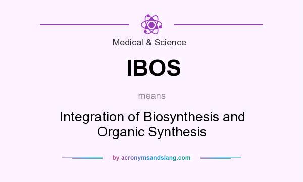 What does IBOS mean? It stands for Integration of Biosynthesis and Organic Synthesis