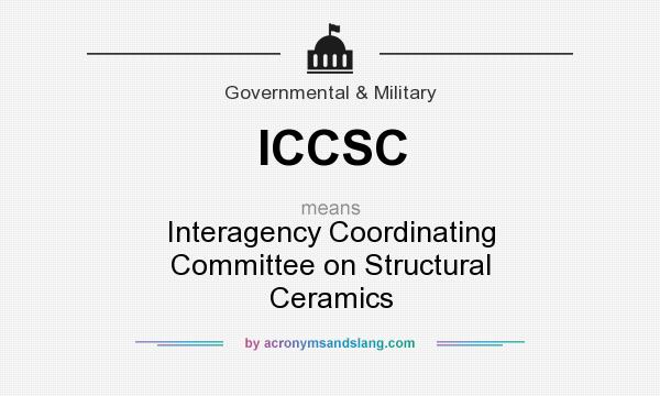 What does ICCSC mean? It stands for Interagency Coordinating Committee on Structural Ceramics
