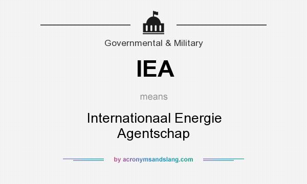 What does IEA mean? It stands for Internationaal Energie Agentschap