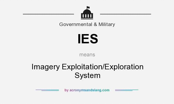 What does IES mean? It stands for Imagery Exploitation/Exploration System