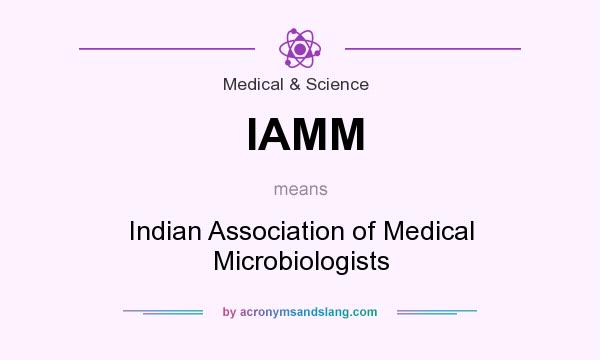 What does IAMM mean? It stands for Indian Association of Medical Microbiologists