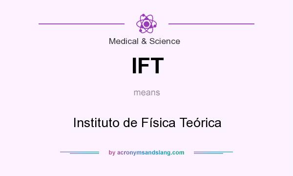 What does IFT mean? It stands for Instituto de Física Teórica