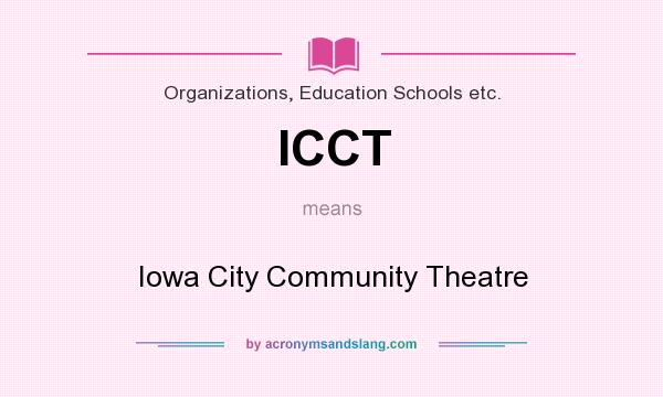What does ICCT mean? It stands for Iowa City Community Theatre