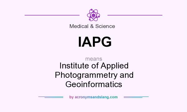 What does IAPG mean? It stands for Institute of Applied Photogrammetry and Geoinformatics